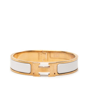Pre-Loved Hermes Narrow Enamel Clic H Bracelet PM